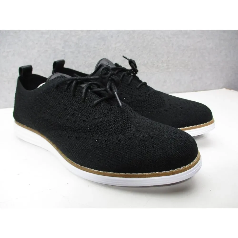 Cole Haan Womens Sz 9 B Black OG Grand Stitchlite Wingtip Oxford Knit Shoes